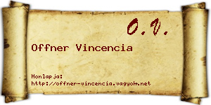 Offner Vincencia névjegykártya